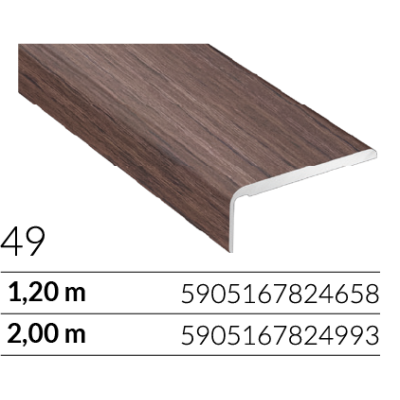 ARBITON CS25 dąb tasmański W49 profil zakończeniowy do wykończenia podłogi 1,2m